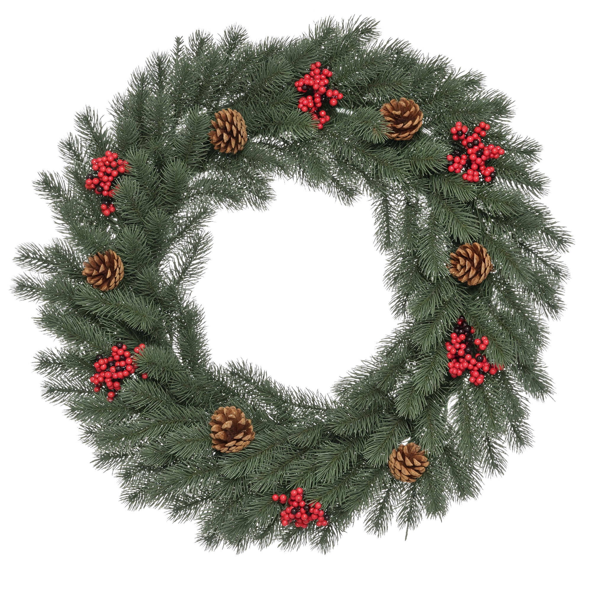 Tannenkranz Türkranz Weihnachtskranz Rückseite mit aufhänge Öse PE Grün Ø60 x 8 cm