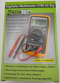 Digital-Multimeter "CTM-43 big", Volt, Amp., Ohm, autom. Messbereichswahl