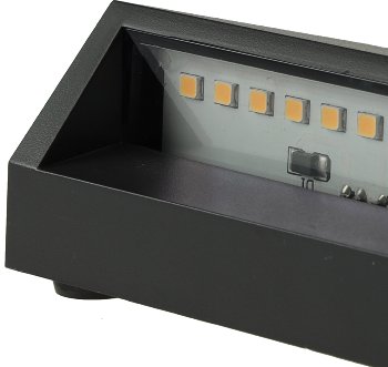 LED Wandleuchte "KWL-158", Anthrazit, IP65, 3W, 172Lm, Kunststoff, warmweiß