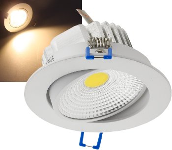 LED-Einbauleuchte "COB-7", 7W, 550lm, 3000K, 75°, Ø109xT47mm, Rahmen weiß LED-Einbauleuchte "COB-7", 7W, 550lm, 3000K, 75°, Ø109xT47mm, Rahmen weiß