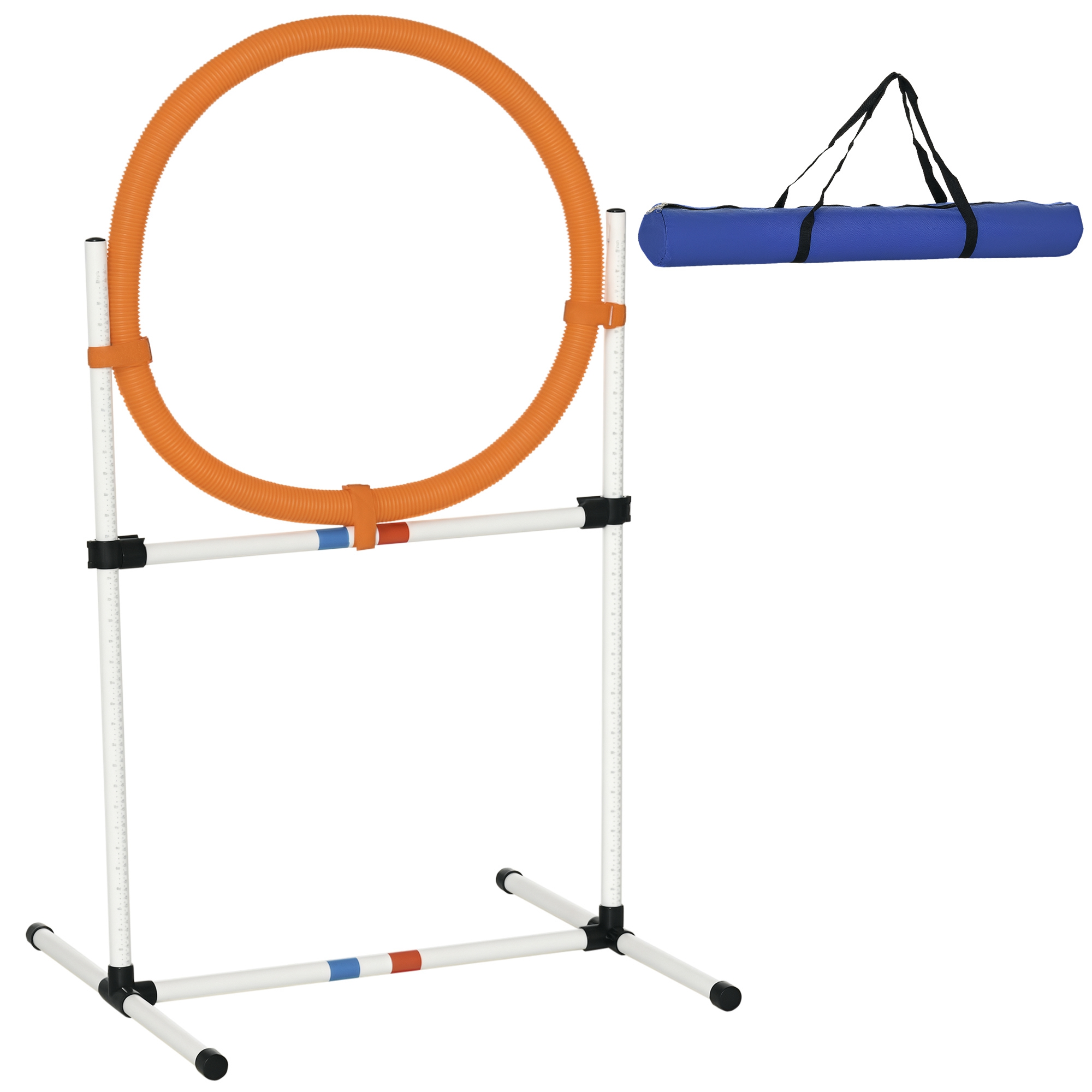 Hundetrainingsset Springring für Haustier-Agility-Training tragbar PE Weiß + Orange 74,5 x 66 x 91 cm