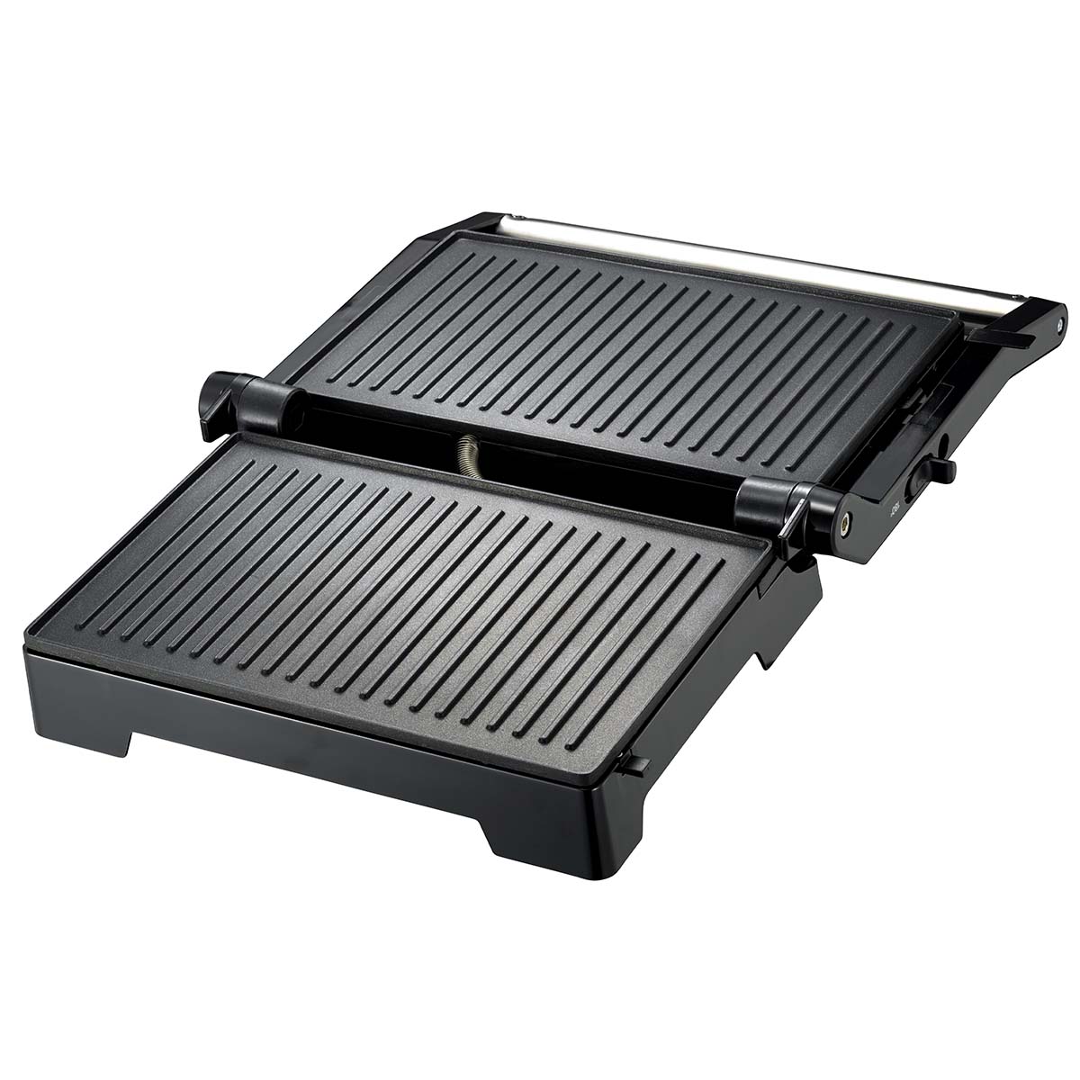 Panini-Grill und Kontaktgrill mit Antihaftbeschichtung und Überhitzungsschutz 1000W schwarz