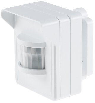 Funk-Bewegungsmelder für "Pilota Casa", IP44, 90°/8m PIR, Aufputz, weiß Funk-Klingel PIR Sensor "Pilota Porta", Bewegungsmelder, Batteriebetrieb, IP44
