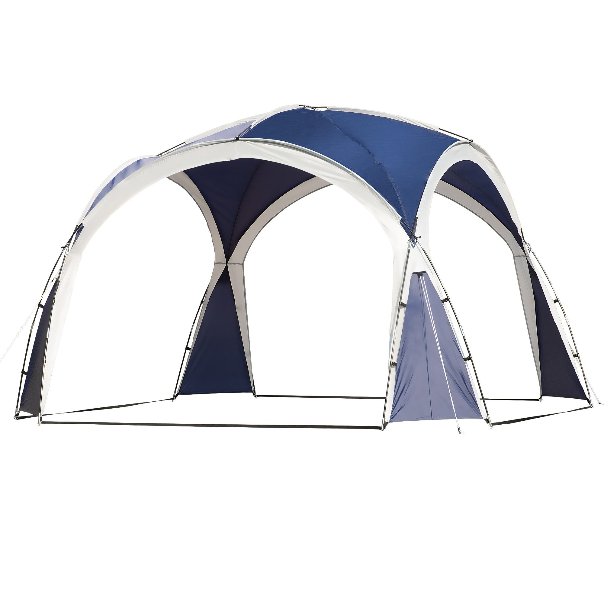 Kuppelzelt für 6-8 Personen, Pavillon, Schutz vor Sonne und Nieselregen, 3,5 x 3,5 x 2,22 m, Blau