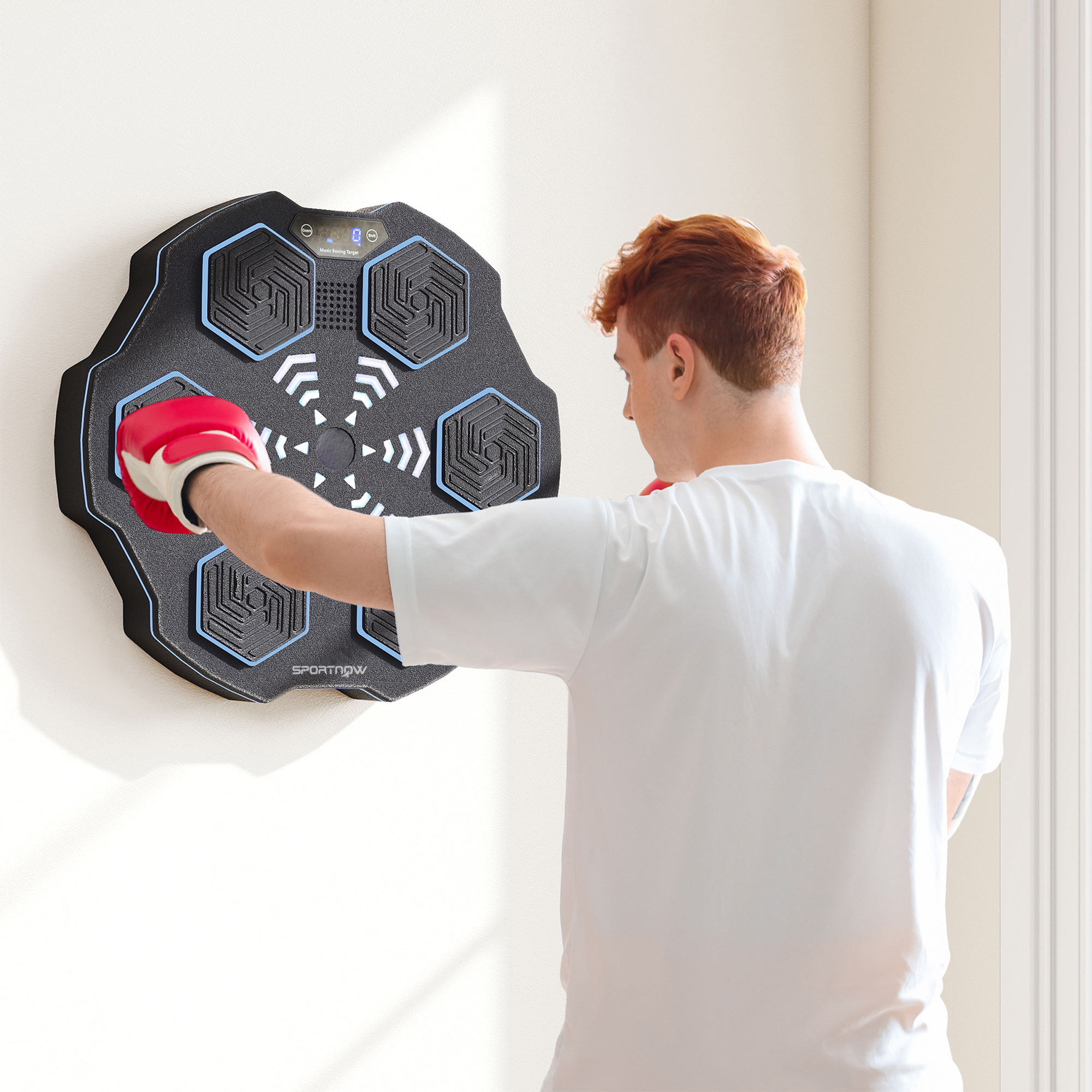 Musikboxmaschine, Bluetooth-Boxgerät, Wandmontage, 9 Geschwindigkeiten und Modi, LED-Lichter, Schwarz