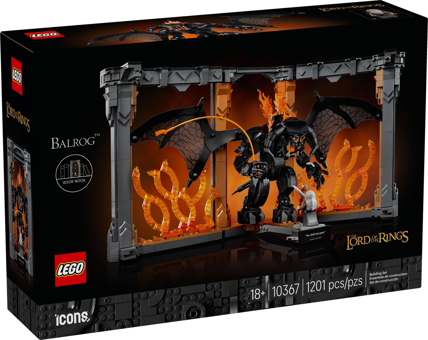 LEGO® 10367 - Icons Der Herr der Ringe: Balrog  Bücherstütze (1201 Teile)