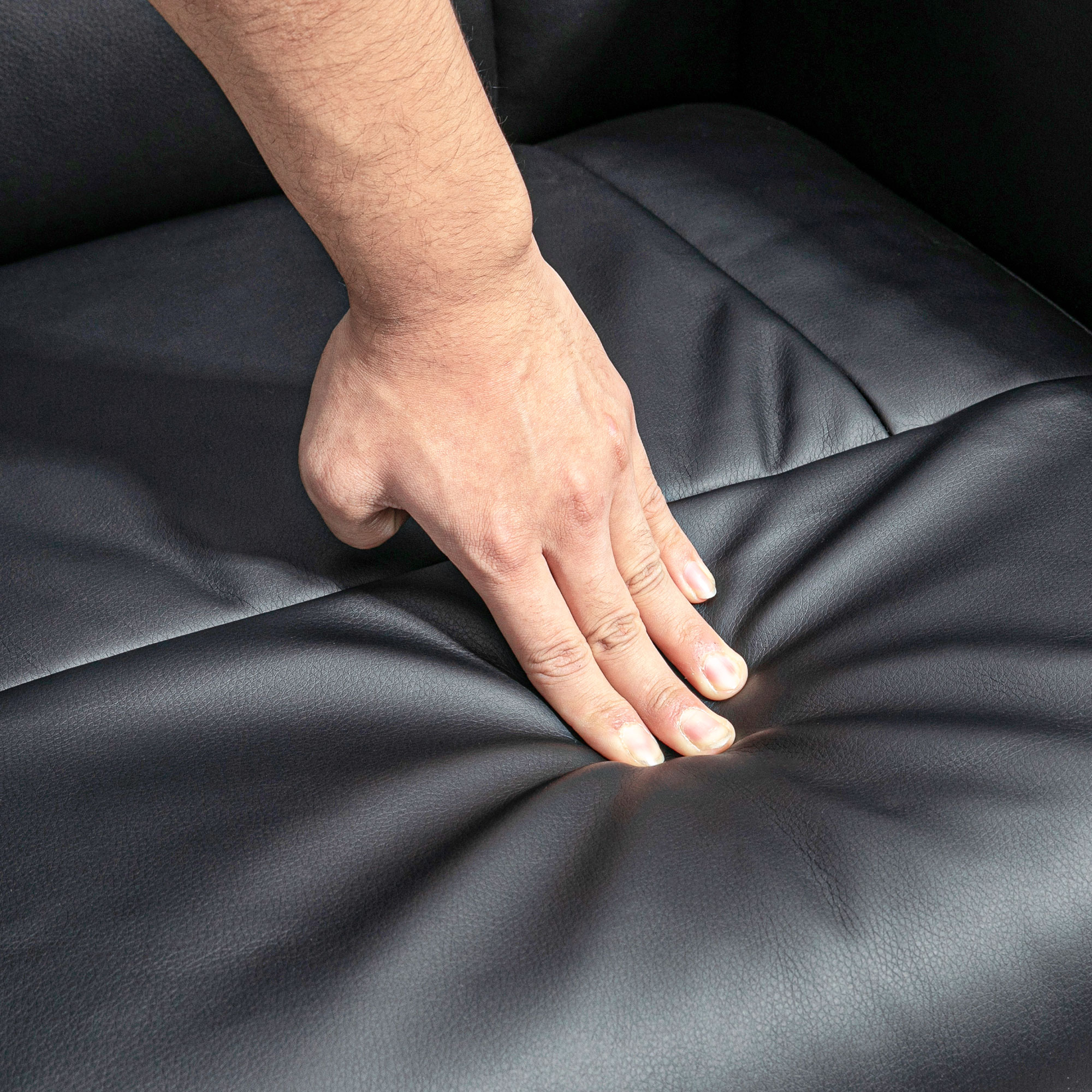 2-teiliges Sessel-Set Sessel mit Fußhocker Relaxsessel mit Fußhocker, höhenverstellbar, neigbare Rückenlehne, Schwarz