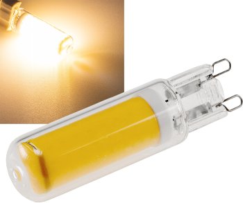 LED Stiftsockel G9, 4W, 480lm, dimmbar, 330°, 230V, 3000k / warmweiß, Glas LED Stiftsockel G9, 4W, 480lm, dimmbar, 330°, 230V, 3000k / warmweiß, Glas