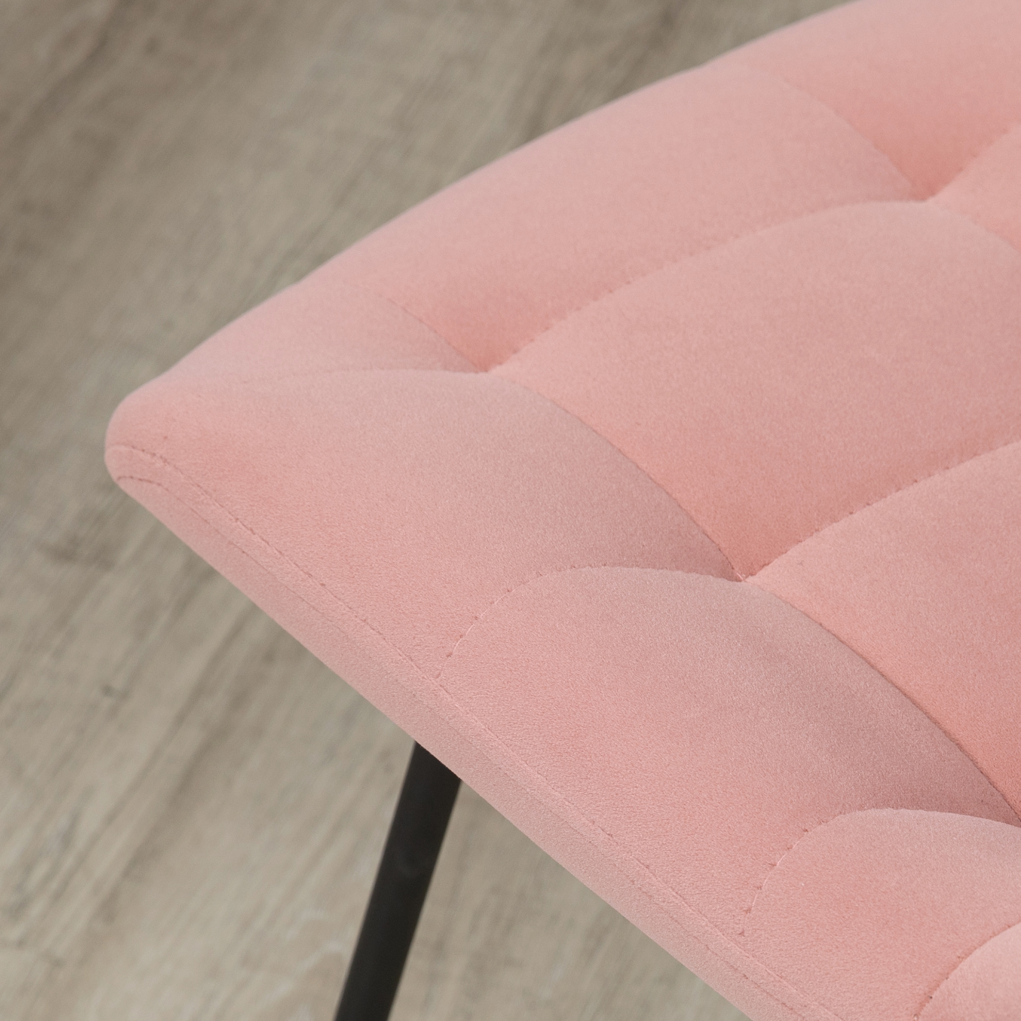 2er-Set Esszimmerstühle  Akzentstühle Küchenstühle, Retro-Design, Samtoptik, 50 cm x 61 cm x 79 cm, Rosa