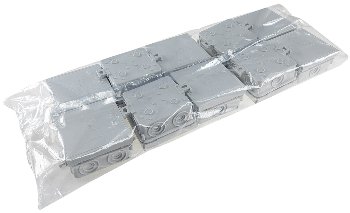 Feuchtraum-Kabelabzweigkasten, 10er Pack, 75x75x40mm, IP54, 7-fach, grau