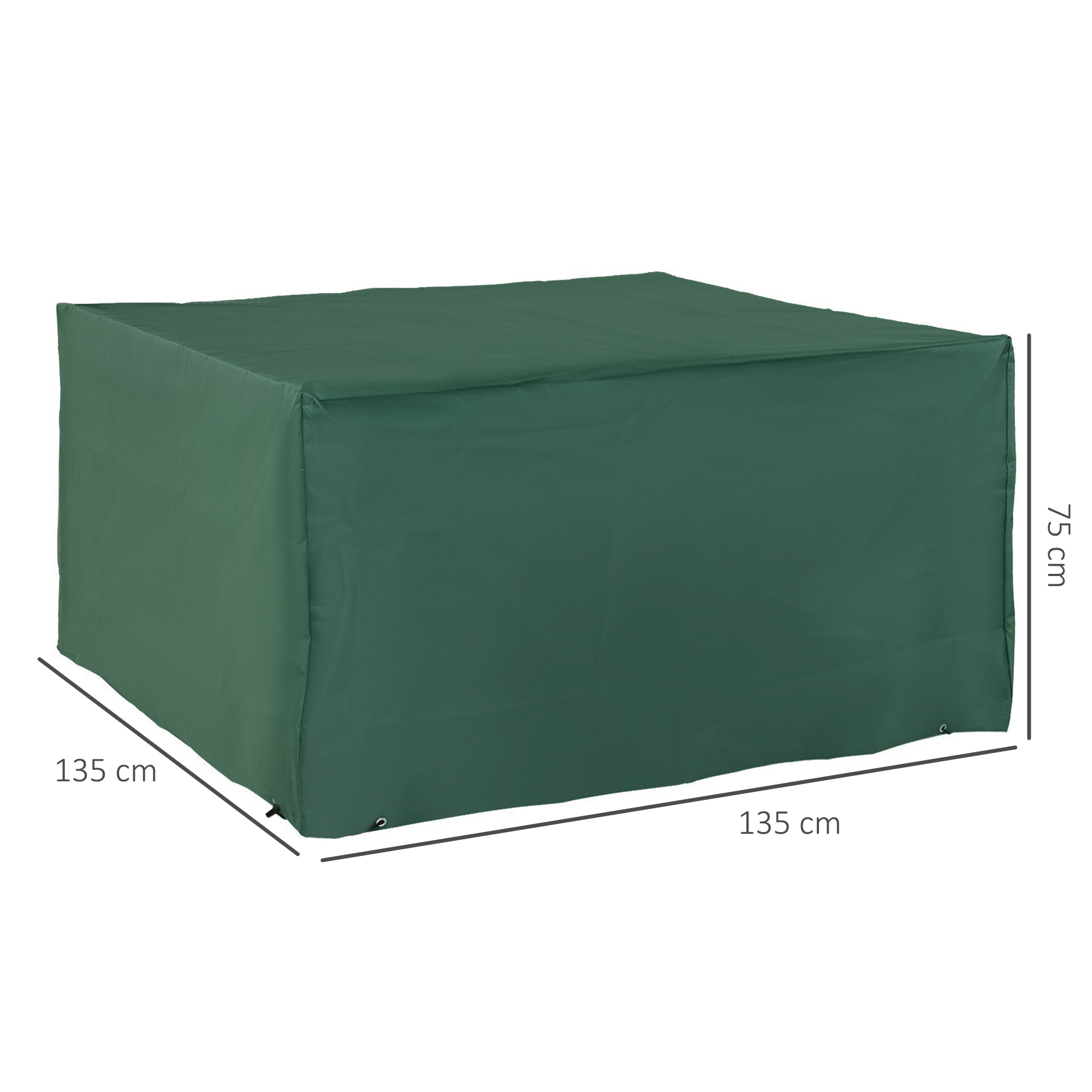 Schutzhülle Abdeckung Abdeckhaube für Gartenmöbel 600D-Oxford Grün 135 x 135 x 75 cm