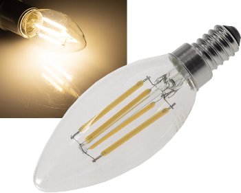LED Kerzenlampe E14 "Filament K4", 3000k, 400lm, 230V/4W, warmweiß LED Kerzenlampe E14 "Filament K4", 3000k, 400lm, 230V/4W, warmweiß
