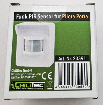 Funk-Klingel PIR Sensor "Pilota Porta", Bewegungsmelder, Batteriebetrieb, IP44