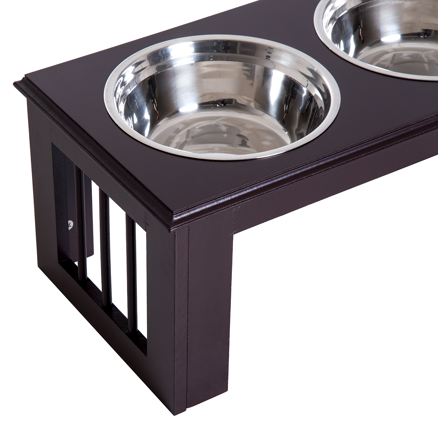 Hunde-Futterstation, rutschfest, 58,4 x 30,5 x 25,4cm, Grau, 2L pro Napf