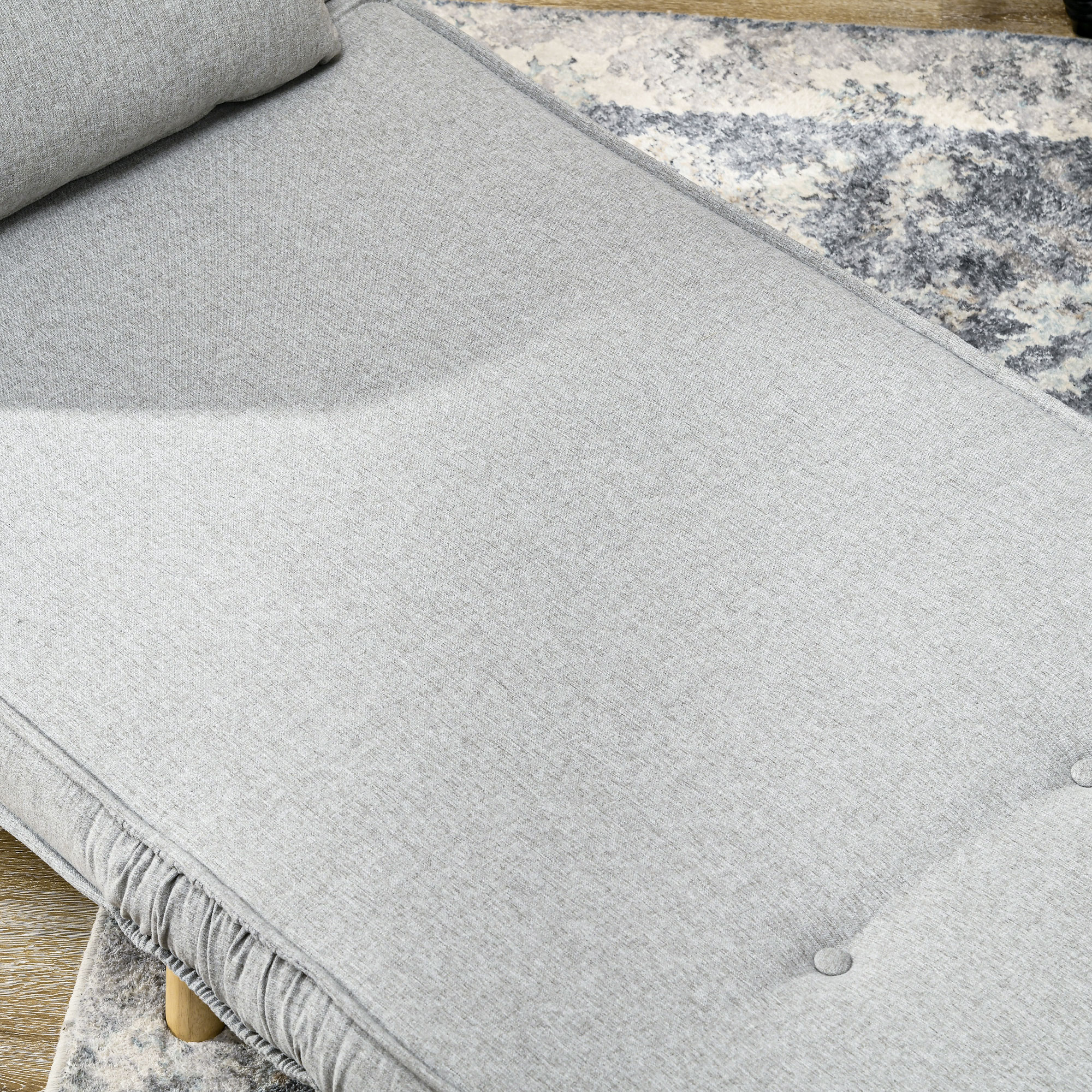 Schlafsessel, 6-stufig verstellbare Lehne, Leinenoptik, bis 150 kg, Hellgrau