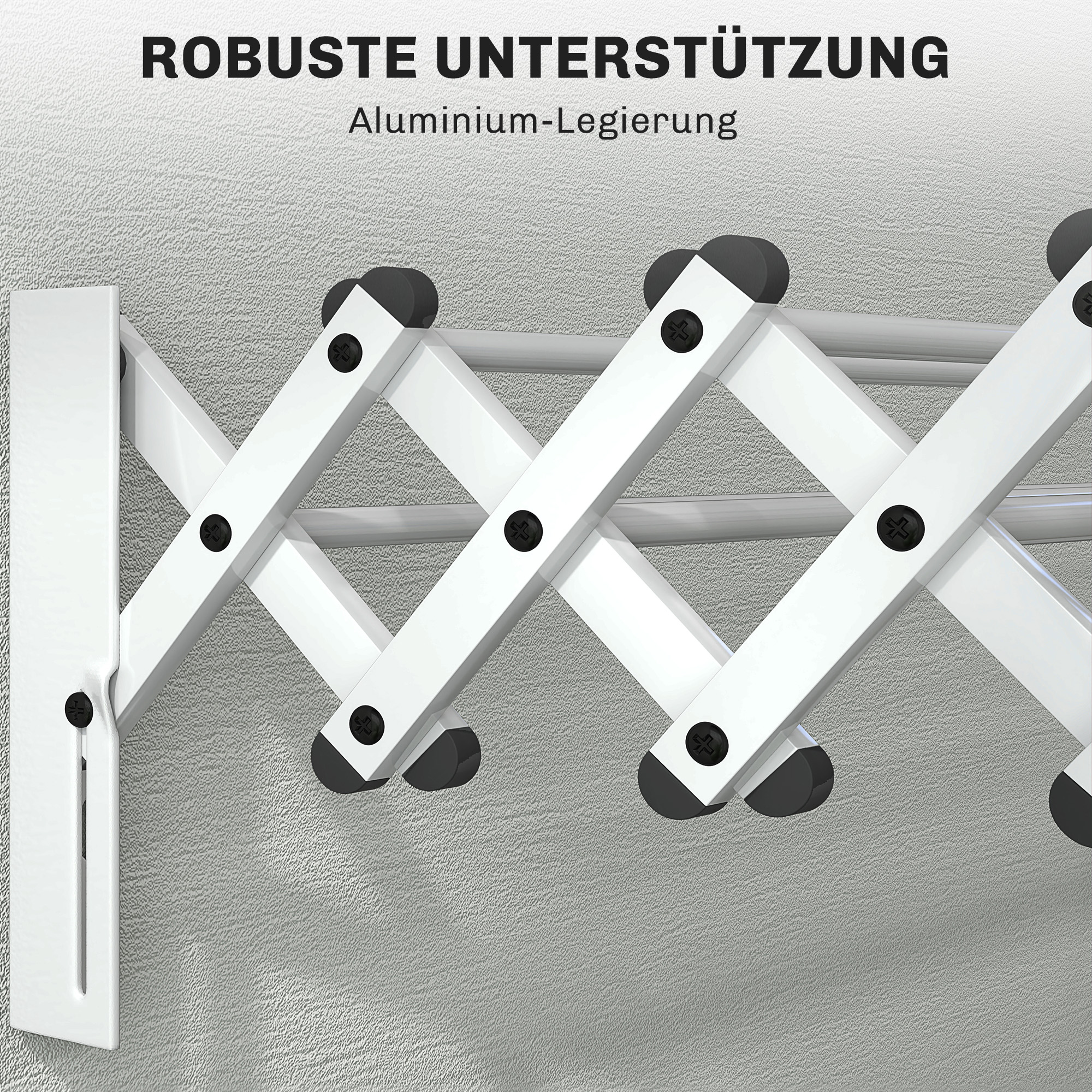 Handtuchhalter, Aluminium, verstellbar, für Innen- und Außenbereich, Silber