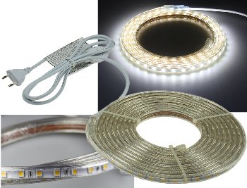 LED-Stripe "Ultra-Bright" 230V, 5,0m, 630 Lumen/Meter, weiß LED-Stripe "Ultra-Bright" 230V, 5,0m, 630 Lumen/Meter, weiß