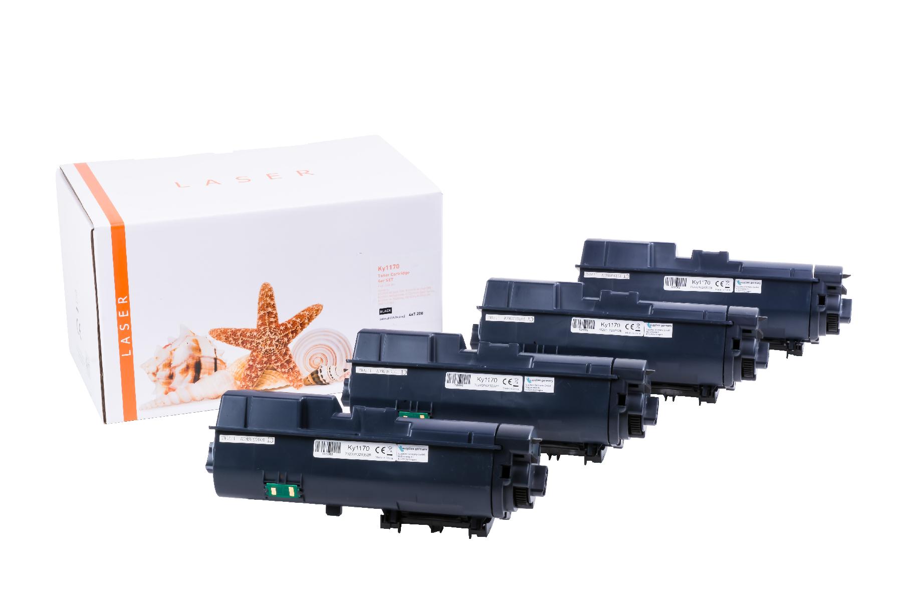 4er Set  TK1170 alternativ Toner schwarz für Kyocera / TK1170 / 4x7.200 Seiten