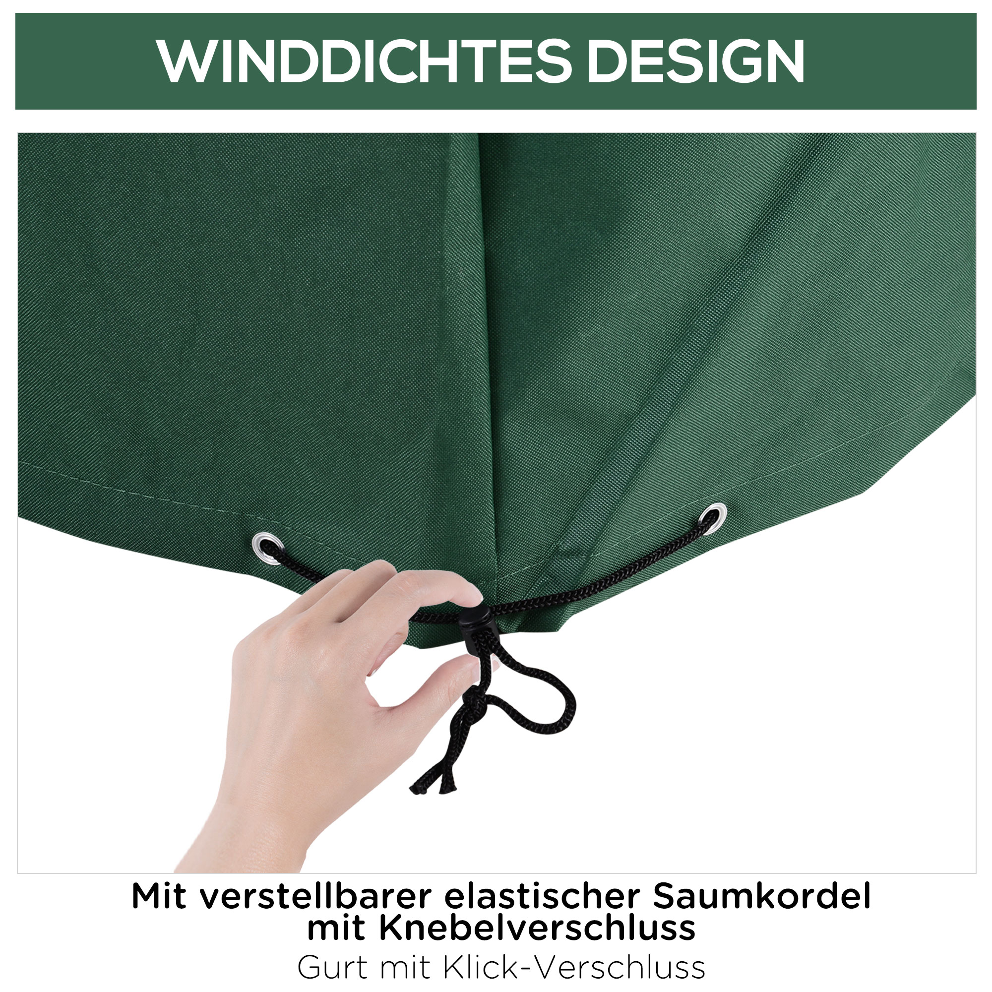 Schutzhülle Abdeckung Abdeckhaube für Gartenmöbel 600D-Oxford Grün 135 x 135 x 75 cm