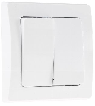 DELPHI Serien-Schalter 2-fach, 250V~/ 10A, inkl. Rahmen, UP, weiß