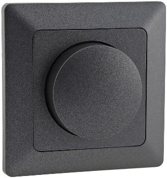 MILOS Dimmer für LED Lampen, Anthrazit, 250V~/ 3-60W, inkl. Rahmen, UP MILOS Dimmer für LED Lampen, Anthrazit, 250V~/ 3-60W, inkl. Rahmen, UP
