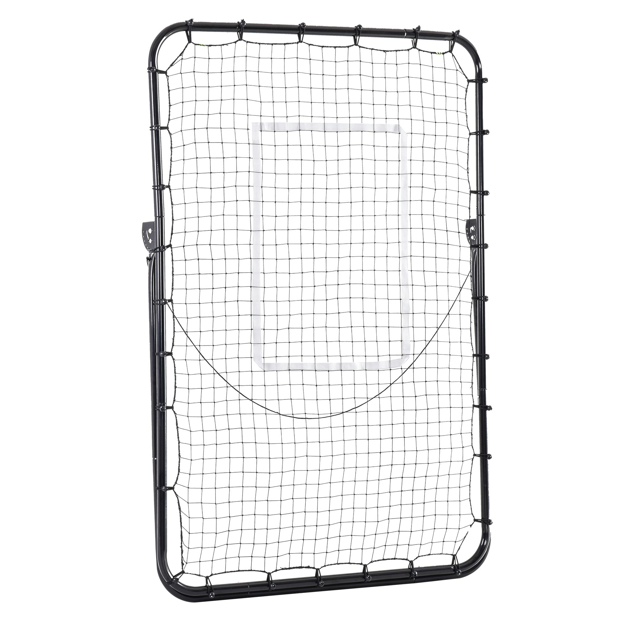 Fussball-Rückprallnetz, verstellbarer Winkel, höhenverstellbar, Rebounder, Kickback, Schwarz