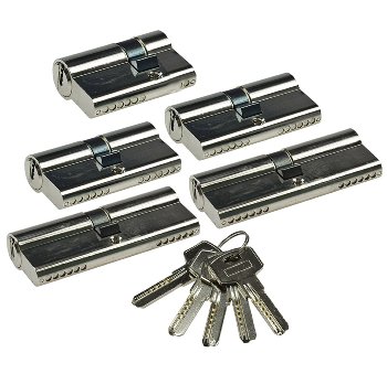 Schließzylinder-Set 5 30/10-30/30-35/35, Profil-Zylinder, 5 Sicherheits-Schlüssel Schließzylinder-Set 5 30/10-30/30-35/35, Profil-Zylinder, 5 Sicherheits-Schlüssel