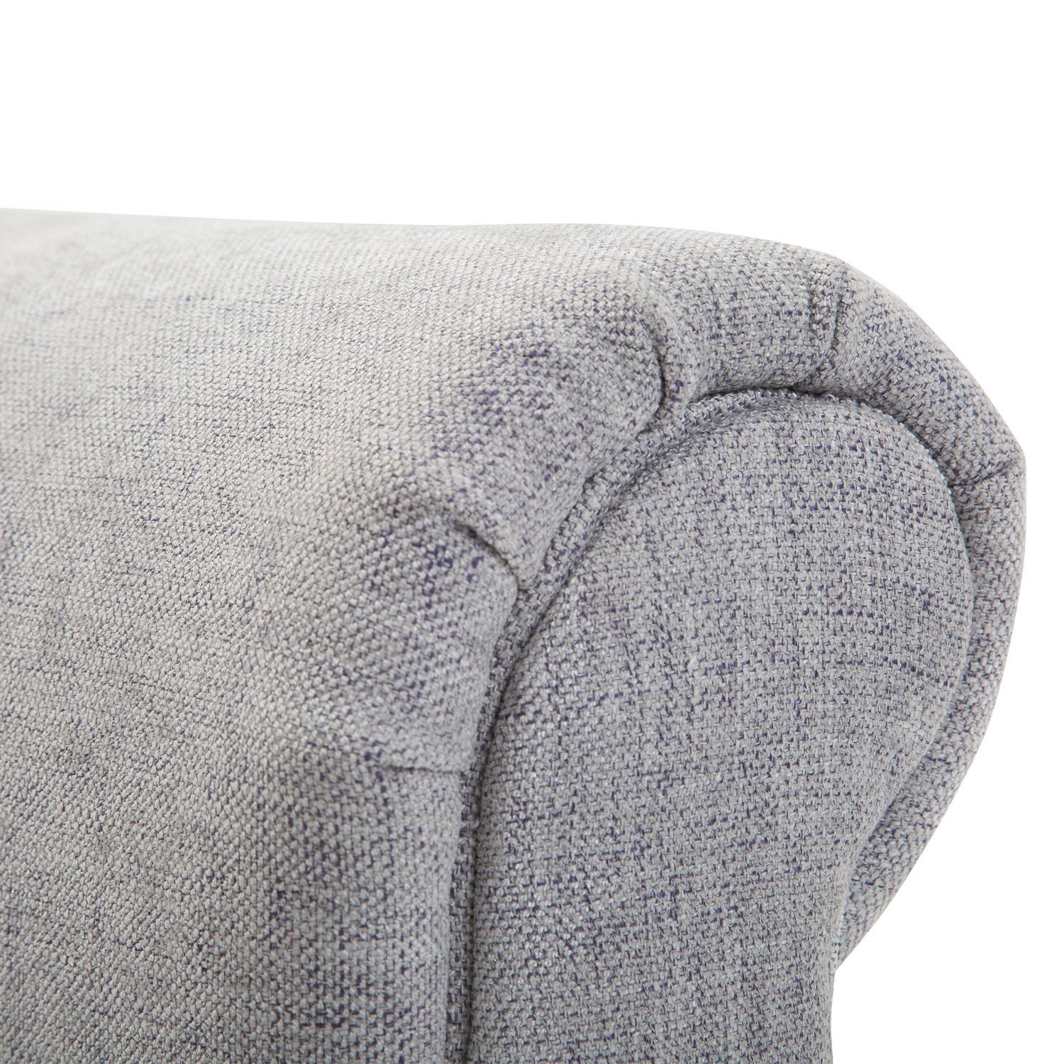 Polsterbank Sitzbank Lounge Sitzhocker Flurbank Bettbank elegant mit gerollten Seiten Leinenstoff Schaumstoff Polyester Hellgrau 132 x 45,5 x 58 cm