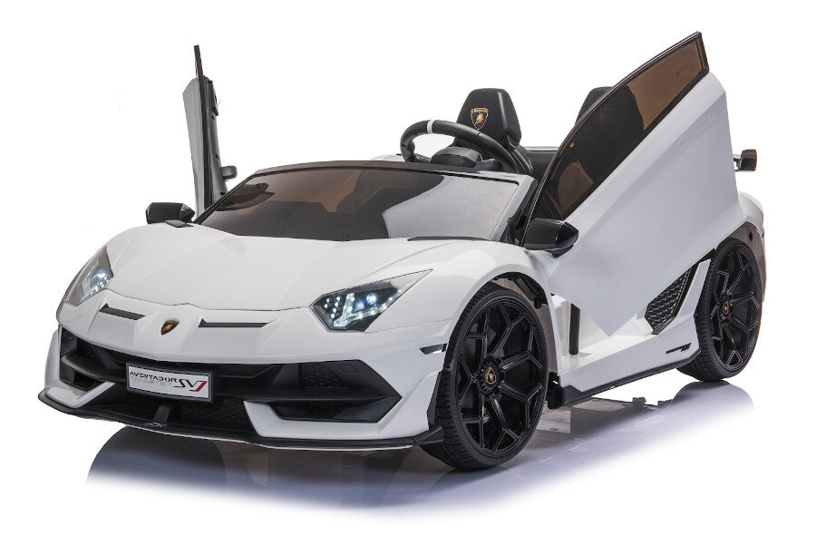 Kinderfahrzeug Lamborghini Aventador SVJ Doppelsitzer - lackiert / weiß Kinderfahrzeug Lamborghini Aventador SVJ Doppelsitzer - lackiert / weiß