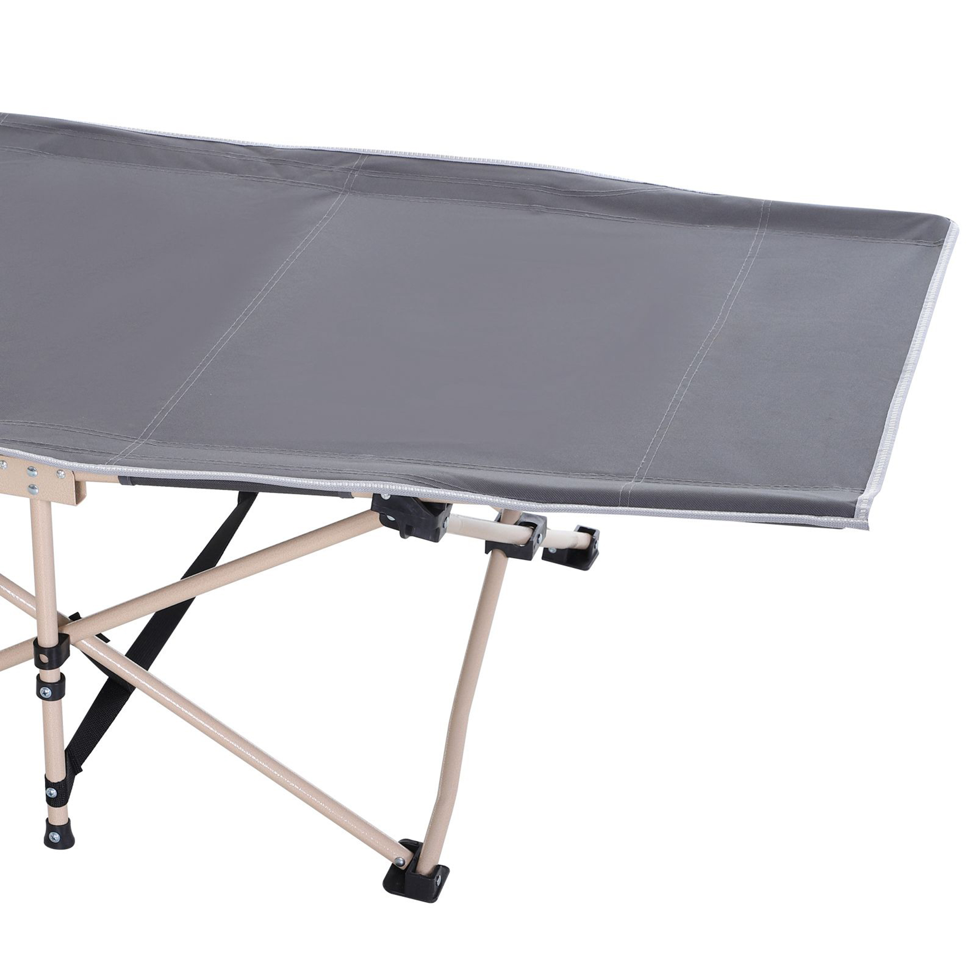 Feldbett, Campingbett, klappbar, wetterbeständig, ink, Tragetasche, 190 x 68 x 52 cm, Grau