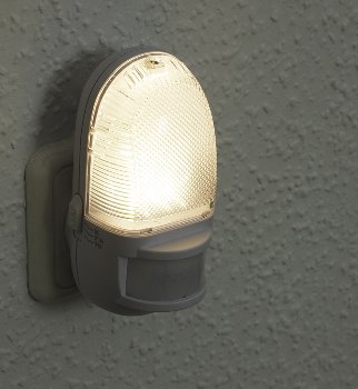LED Nachtlicht mit Bewegungsmelder, 230V, 3 weiße LEDs, On/Off/Auto