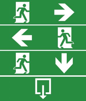 LED Fluchtwegleuchte "NL-W1" 30 LEDs, Erkennungsw. 25m,Wandmontage, IP65