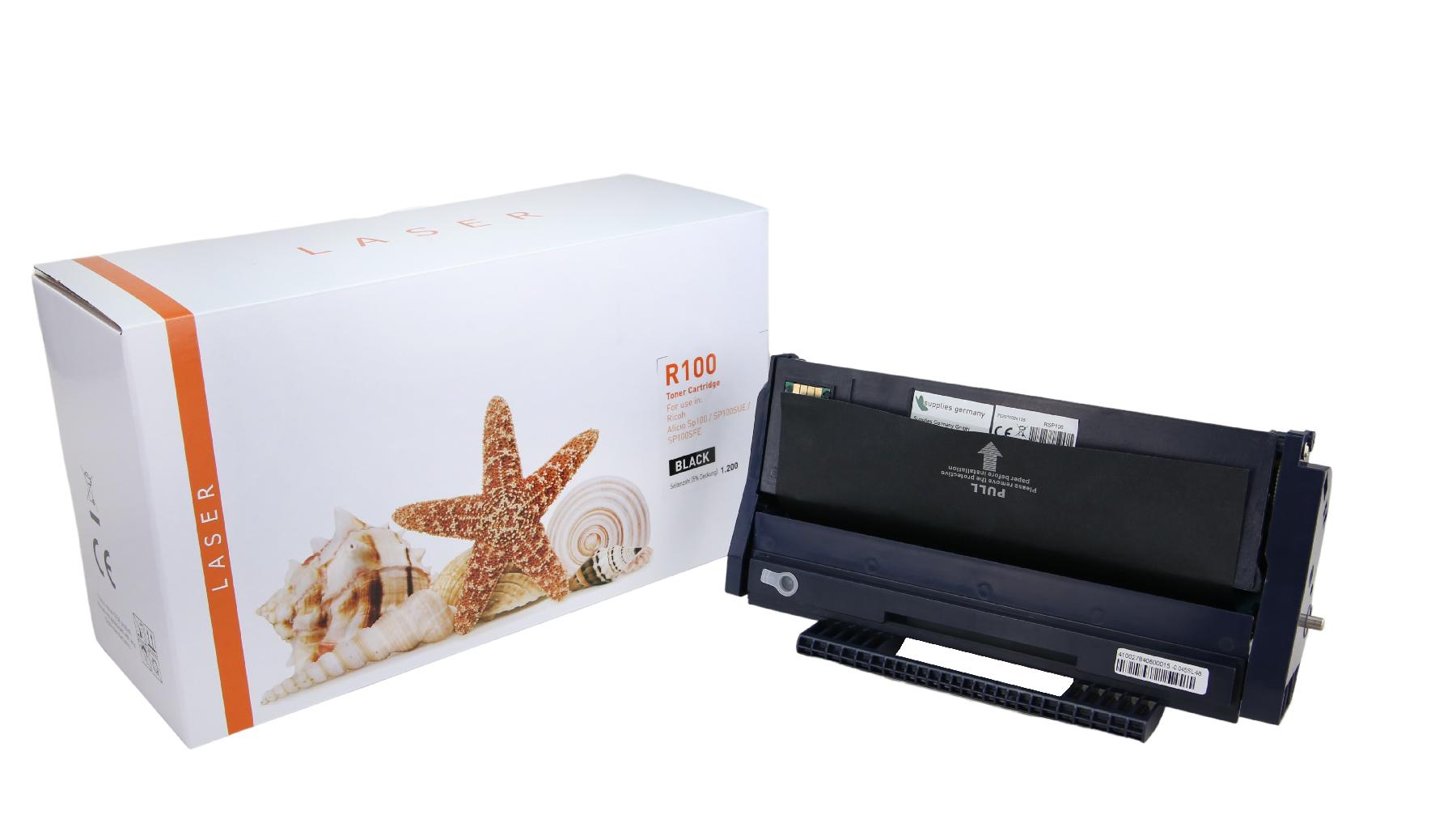 SP100 alternativ Toner black für Ricoh  / 407166 / 1.200 Seiten