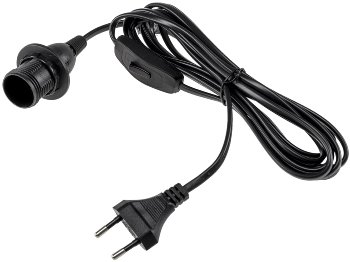 Netzkabel mit Schalter und E14 Fassung, 1,4m + 2m lang, schwarz Netzkabel mit Schalter und E14 Fassung, 1,4m + 2m lang, schwarz