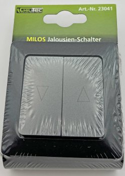 MILOS Jalousien-Steuerung Hoch/Runter, Taster, inkl. Rahmen, UP, anthrazit