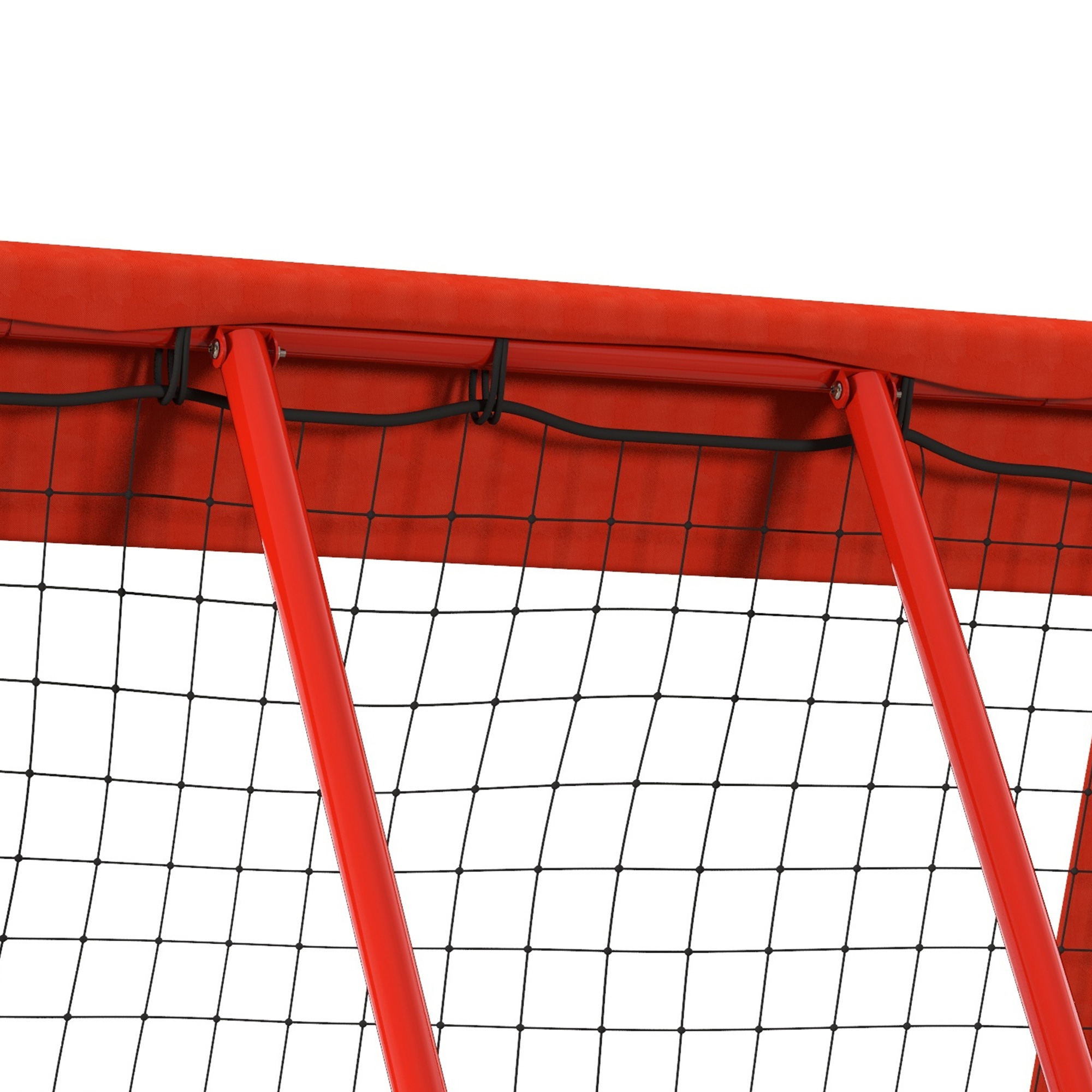 Fußball-Rückprallnetz, verstellbar, faltbar, Metallrahmen, Allwetter-PE-Netz, inkl, Heringe, Rot