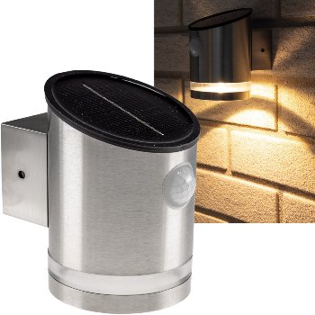 LED Solar Wandleuchte "SWL 119-ES", PIR Bewegungsmelder, IP44, Edelstahl LED Solar Wandleuchte "SWL 119-ES", PIR Bewegungsmelder, IP44, Edelstahl