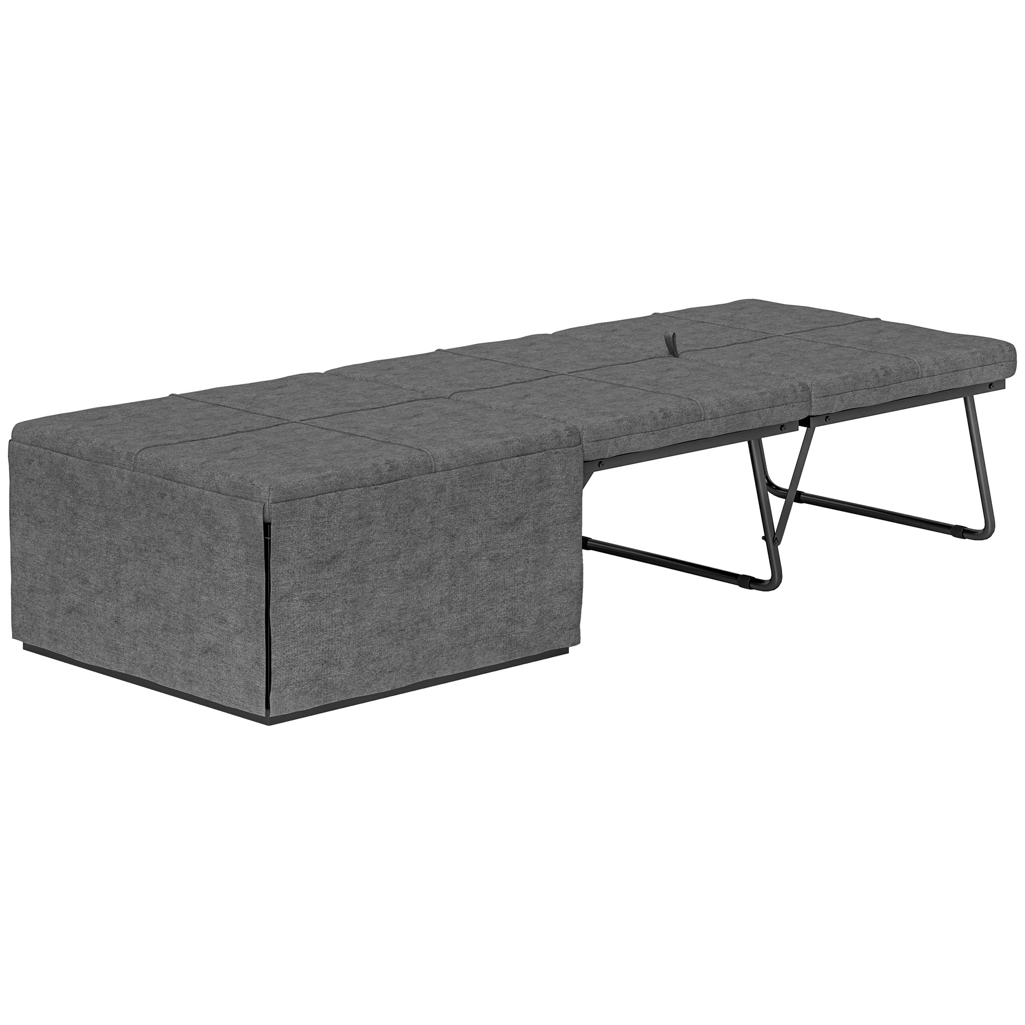Klappbett, mit Matratze und Schutzabdeckung, 190 x 69 x 38,5 cm, Grau