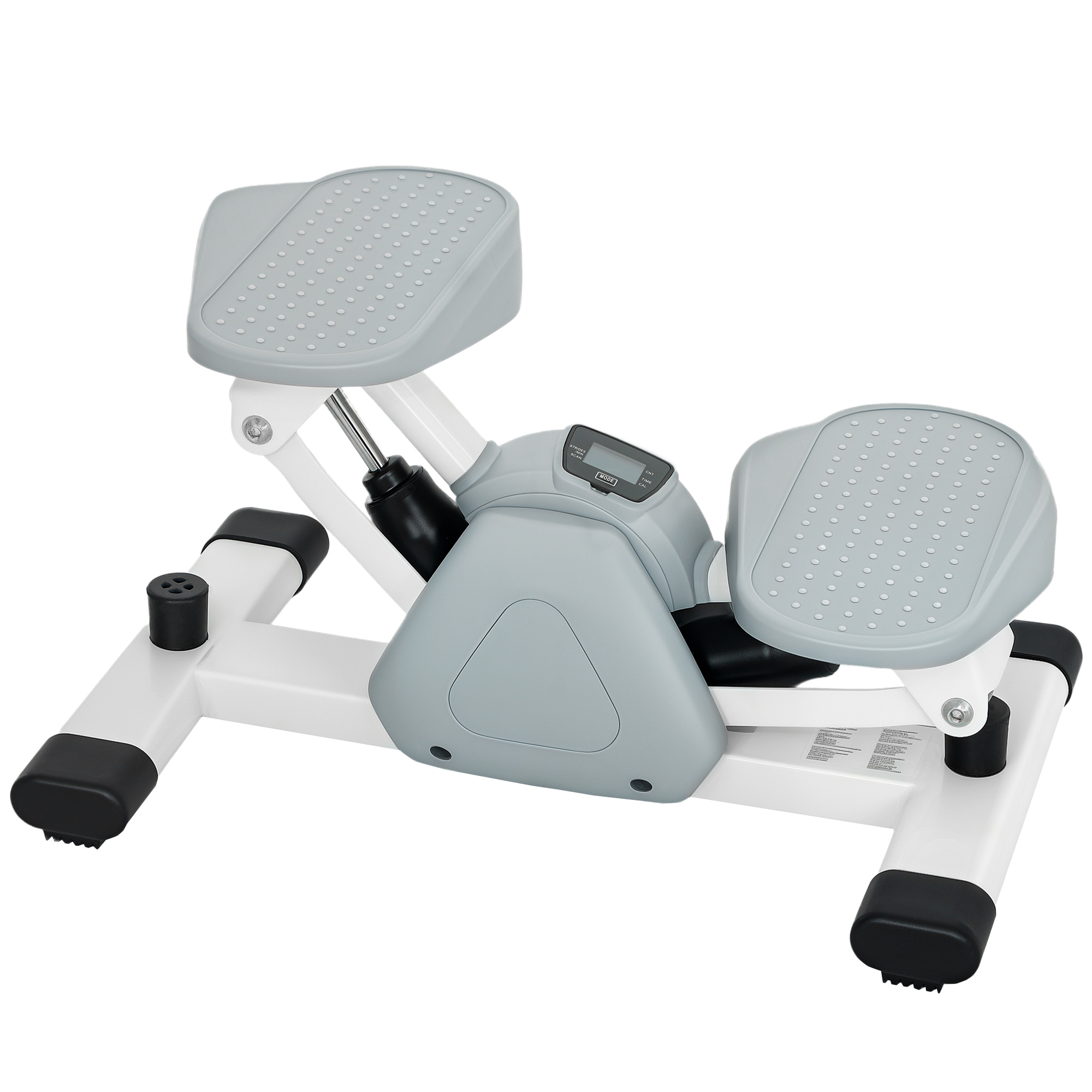 Mini-Stepper, Step-Maschine für Workouts und Fitness-Übungen, mit LCD-Monitor und rutschfesten Pedalen, Grau