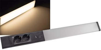 LED Unterbauleuchte "Arusha" schwarz, USB A+C PD, 60cm, Licht warmweiß LED Unterbauleuchte "Arusha" schwarz, USB A+C PD, 60cm, Licht warmweiß