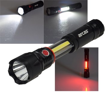LED-Taschenlampe ARCAS 3W "3-in1", 350lm, Arbeitsleuchte, Pannenwarn LED-Taschenlampe ARCAS 3W "3-in1", 350lm, Arbeitsleuchte, Pannenwarn
