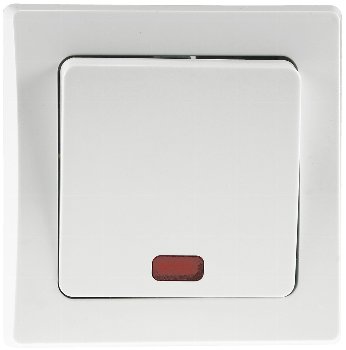 DELPHI Kontroll-Schalter mit Lämpchen, 250V~/ 10A, inkl. Rahmen, UP, weiß