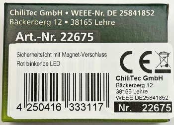 Sicherheitslicht mit Magnet-Verschluss, Rot blinkende LED