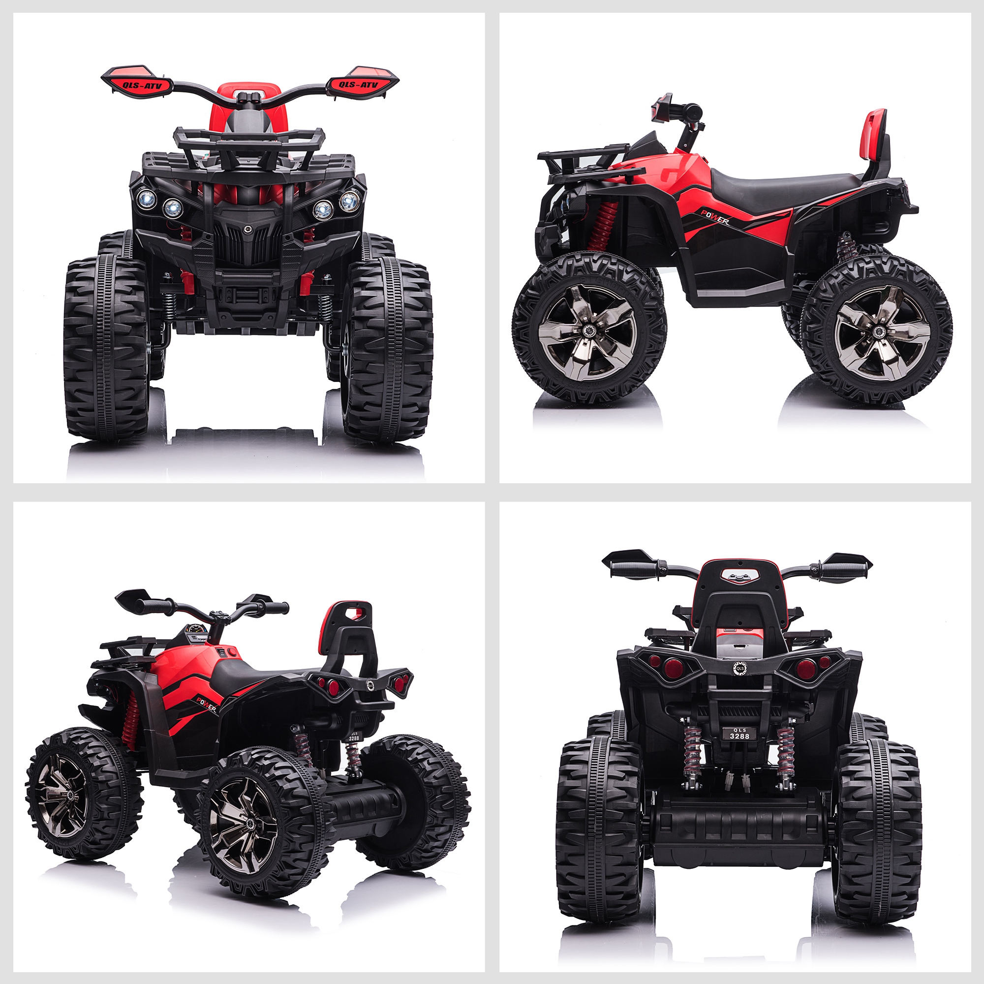 Kinderquad, 3-8 km/h, 45 Min, Betriebszeit, LED-Scheinwerfer, Musikplayer mit USB, für Kinder 3 bis 5 Jahre