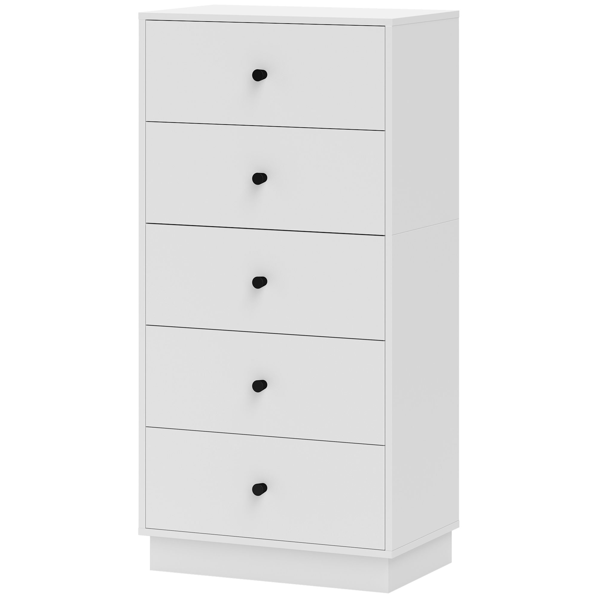 Kommode Sideboard mit 5 Schubladen Schrank aus Holzwerkstoff im Modern Stil 47 x 29 x 95 cm Weiß Kommode Sideboard mit 5 Schubladen Schrank aus Holzwerkstoff im Modern Stil 47 x 29 x 95 cm Weiß