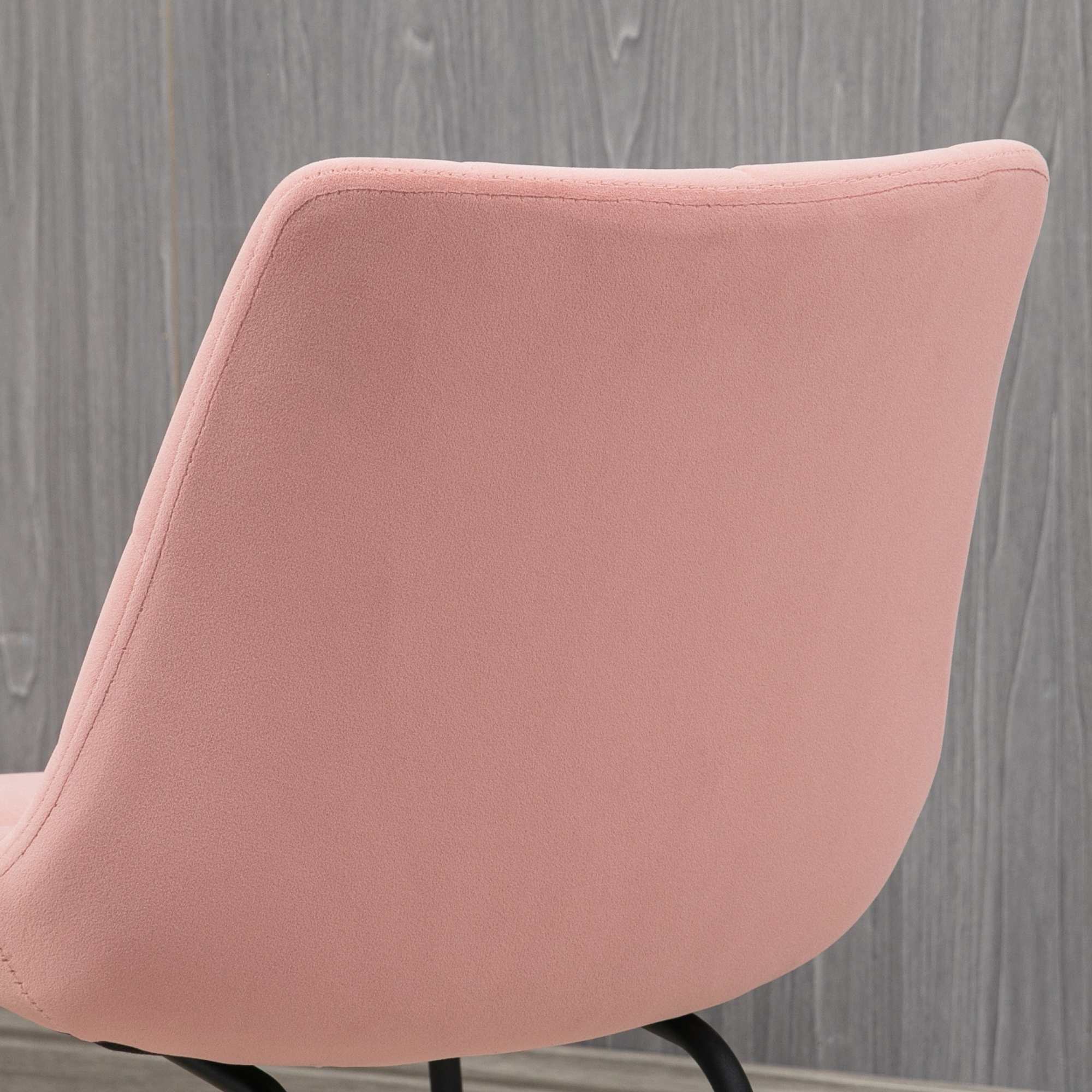 2er-Set Esszimmerstühle  Akzentstühle Küchenstühle, Retro-Design, Samtoptik, 50 cm x 61 cm x 79 cm, Rosa
