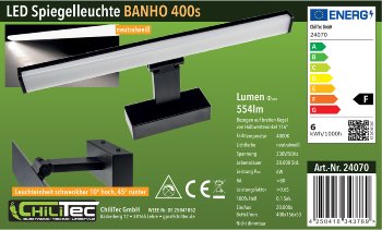LED Spiegelleuchte "Banho 400s" / 230V, 6,2W, 554lm, 40cm, Neutralweiß