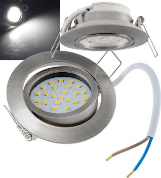 LED-Einbauleuchte "Flat-32" neutralweiß, 80x32mm, 5W, 590lm, Edelstahl gebürstet LED-Einbauleuchte "Flat-32" neutralweiß, 80x32mm, 5W, 590lm, Edelstahl gebürstet