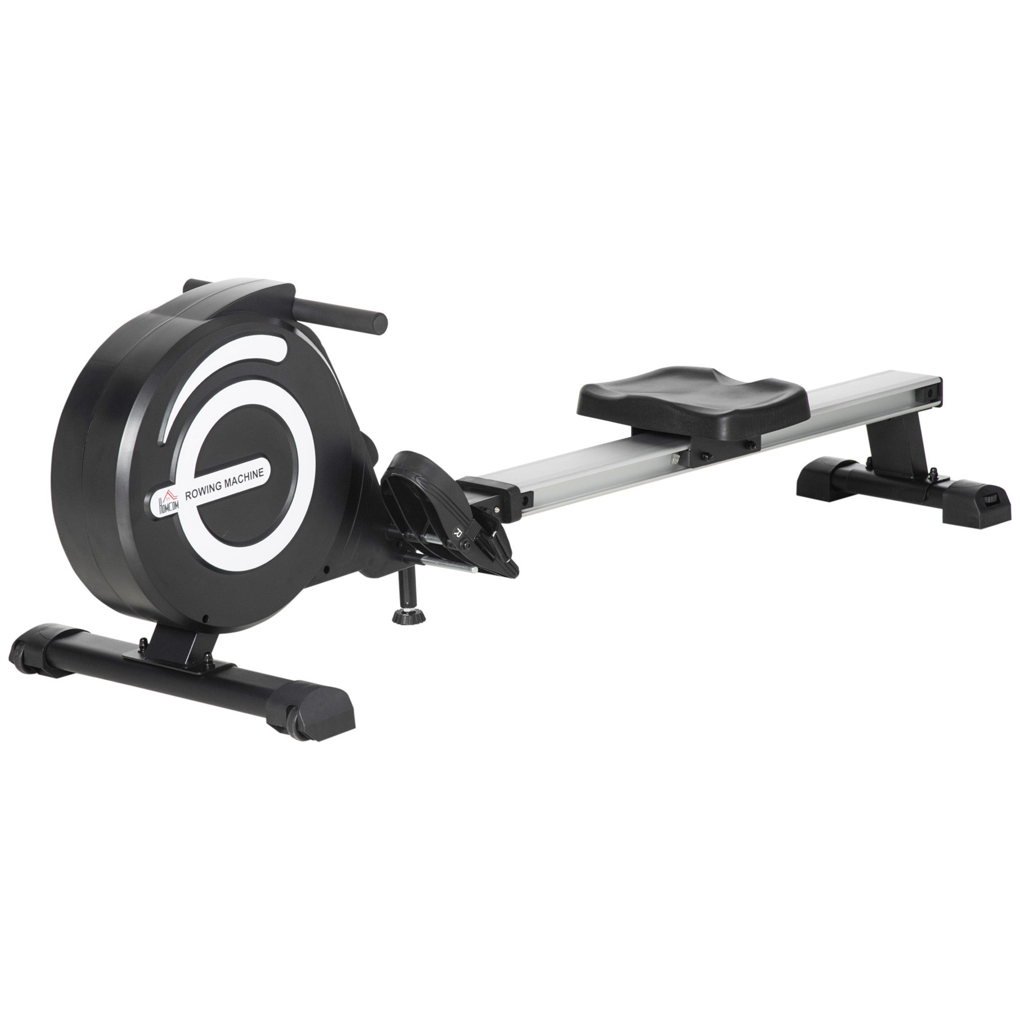 Rudergerät, klappbar, leiser Aluminiumrahmen, LCD-Monitor, 8 Stufen Widerstand, Schwarz/Silber