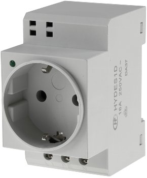 Schutzkontakt-Steckdose für Hutschiene, mit LED, 230V, 16A, VDE